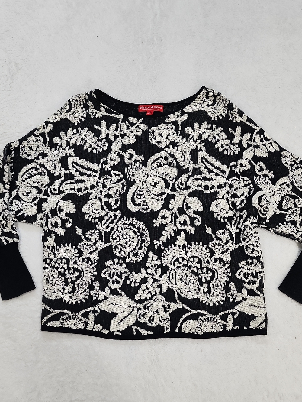 Krimson Klover Long Sleeve Black And White Sweater